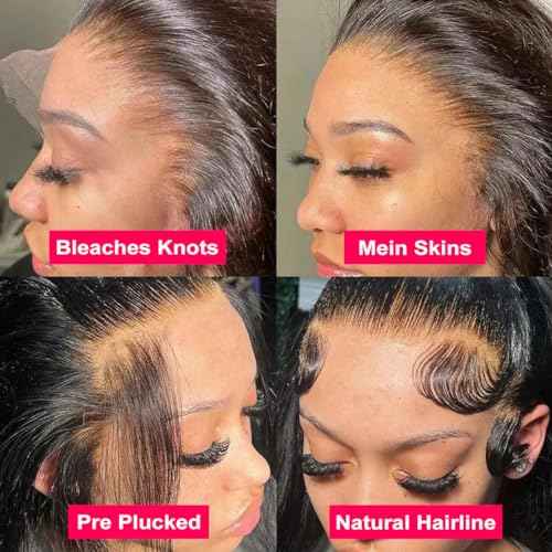 Straight Human Hair Wigs for Women Lace Front Wigs Pre Plucked Glueless 13x6 HD Lace Front Wigs Human Hair 180% Density Straight Frontal Wigs Human Hair 20 Inch