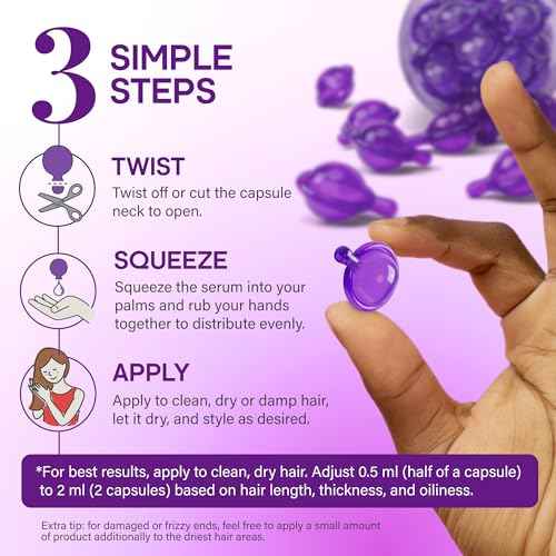 Hair Serum Capsules ? Keratin & Silk Protein Hair Treatment with Argan, Coconut, Jojoba & Avocado Oils ? Leave?In Anti?Frizz Hair Oil w/ Vitamins A, E & B5 for Dry, Damaged Hair ? No Rinse, 30 ct