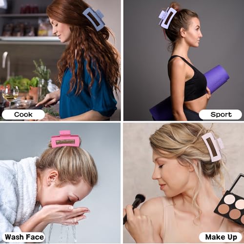 4.2" Jumbo Hair Clips - 12 Pack Colorful Claw Clips for Thick Hair
