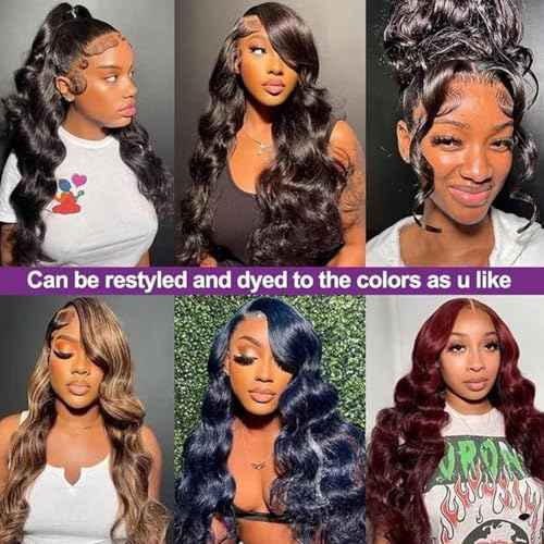 360 Lace Front Wigs Human Hair 220% Density Hidden Straps Body Wave HD Lace Front Wigs with Drawstring 360 Full Lace Wigs Brazilian Virgin Human Hair Wig for Women Natural Black 22Inch