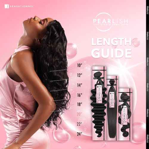 Sensationnel Pearlish bundle human hair - euro body deep pearl conditioned 15a soft remy beauty supply sew in or glue on bundles (14 Inch, NATURAL)