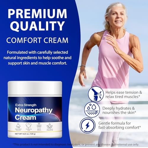 FANSHI Nerve Relief Cream Extra Strength Cream with Natural Oils - Fast Absorbing, Non-Greasy Gel-Cream for Muscle & Skin Comfort - 4.23 oz