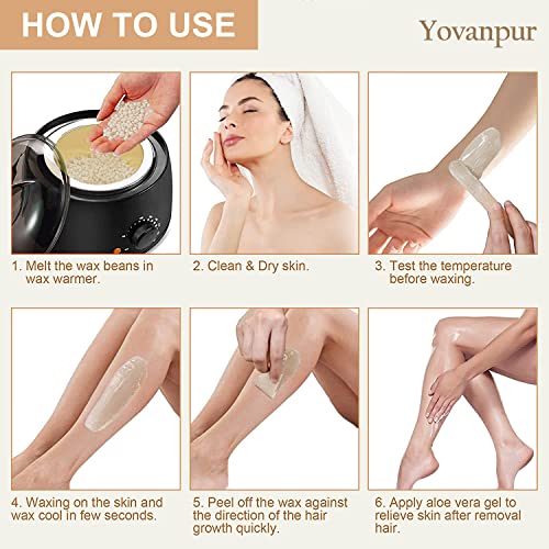 1.3lb Hard Wax Beads for Hair Removal, Yovanpur Pearl Wax Beads for Brazilian Waxing, Waxing Beans for Sensitive Skin, 21oz Face Eyebrow Back Legs At Home with 20pcs Wax Sticks(Rose Pink & Coconut)