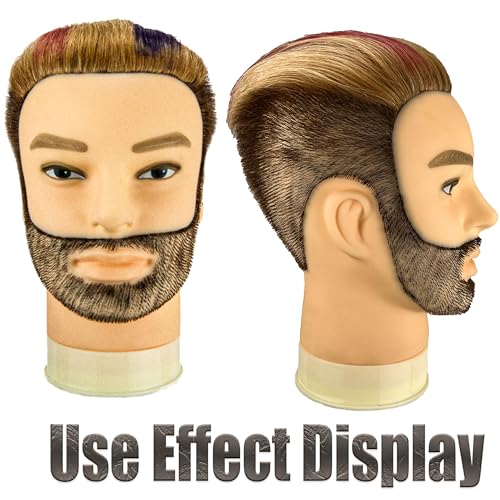 Male Mannequin Head 100% Real Human Hair 12" with Beard