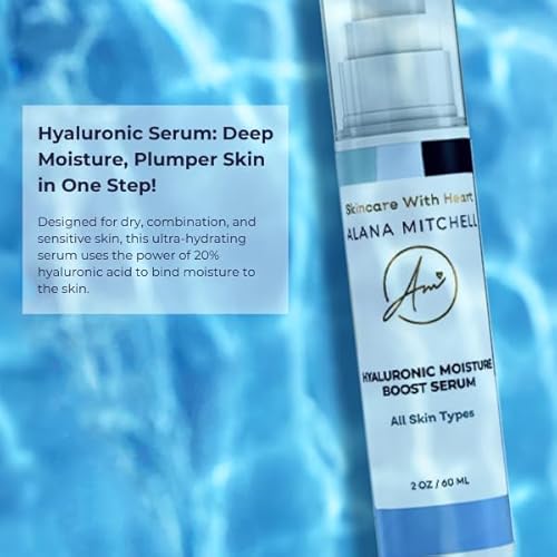 Alana Mitchell Hyaluronic Acid Serum for Face - Moisture Boost Anti Aging Serum - Face Serum to Fight Wrinkles & Fine Lines - Hydrating Serum Face Moisturizer for Sensitive, Dry & Combo Skin (2 oz)