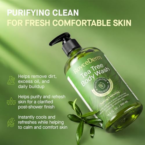 Roycederm Tea Tree Body Wash, 16.9 Fl Oz