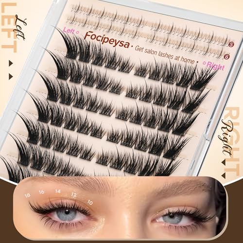 Focipeysa Fox Eye Lash Clusters Kit with Bond, Seal, Remover & Tweezers - C-Fox Version