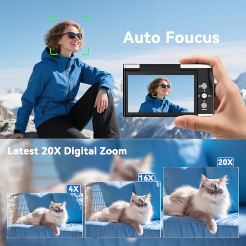 AUREAPIX 96MP 8K Digital Camera with WiFi & 20X Zoom