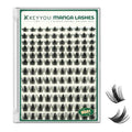 KEYYOU LASH California Sunset Manga Lash Clusters 8-18mm Fairy Eyelash Clusters Natural DIY Lash Extension Wispy with Soft Thin Band(MG01 Lashes)