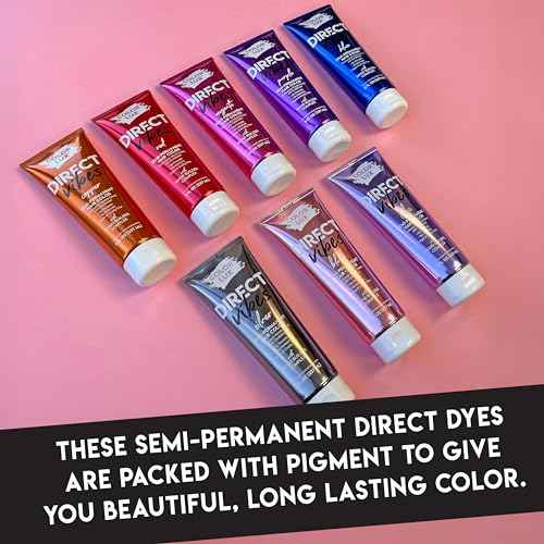 Color Lux Direct Vibes Semi-Permanent Hair Color, Purple, Vibrant & Long-Lasting Shade, Ammonia-Free, Vegan, Sulfate-Free, Paraben-Free, 8 fl oz