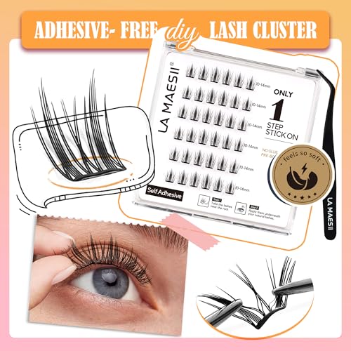 LA MAESII Self Adhesive Lash Clusters - Pre-Glued Wispy