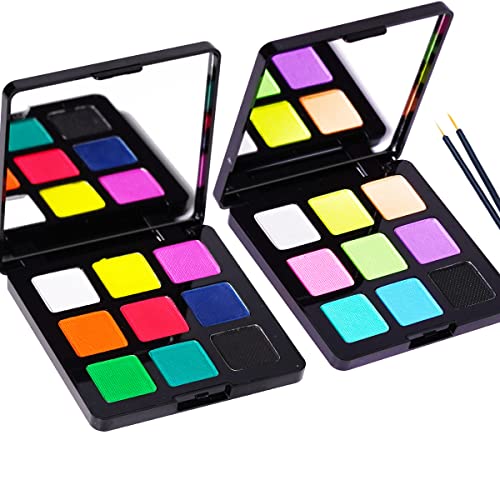 Bowitzki Water Activated Eyeliner Glow In The Dark, 9 Colors UV Set,Face Body Paint Neon Eyeliner, Halloween, Christmas, Hydra Liner Makeup (25 UV Color)