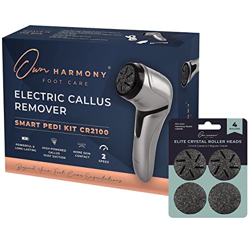 Own Harmony Electric Foot Callus Remover with Vacuum and 7 Rollers Bundle - Professional Pedicure Tools Kit for Powerful Pedi Feet Care Vac, Electronic Foot File - Best for Hard Dry Cracked Dead Skin