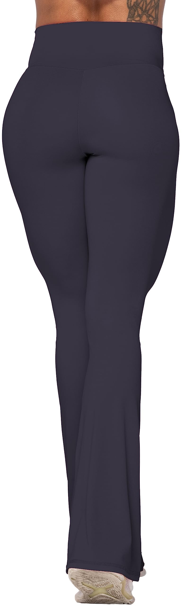 Sunzel Flare Leggings, Crossover Yoga Pants with Tummy Control, High-Waisted and Wide Leg, 28" Inseam, Graphite X-Small