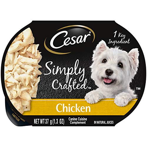 CESAR Simply Crafted Adult Wet Dog Food Meal Topper, Chicken, 1.3 oz., Pack of 10