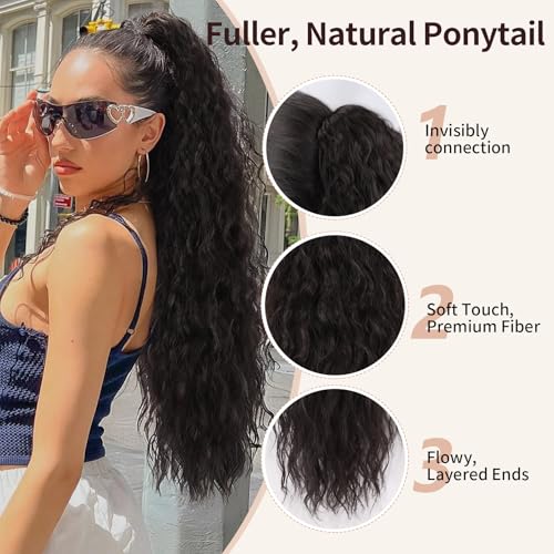 30" Wavy Claw Clip Ponytail Extension - Synthetic Hair