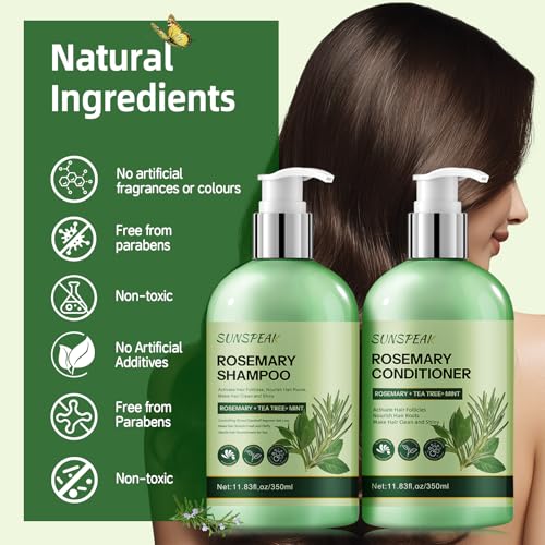 Rosemary Hair Growth Shampoo & Conditioner Set for Thinning Hair