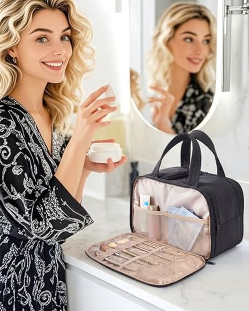 BAGSMART Travel Toiletry Bag - Large Cosmetic Organizer for Women
