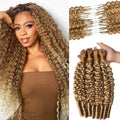 Ombre Burmese Curly Crochet Hair 22" Pre-Separated Human Hair Extensions