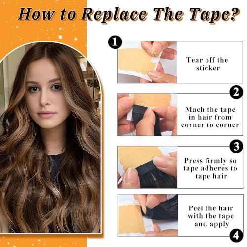 YDDM Tape in Hair Extensions Human Hair, Balayage Dark Brown to Chestnut Brown 20pcs 18 Inch 100% Remy Human Hair for Women Straight Seamless Invisible Tape in Hair Extensions(2/2/6#, 18 inch)