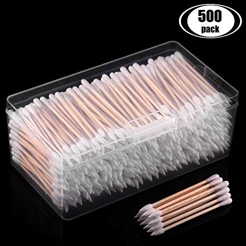 Norme 500 Pack 3-Inch Cotton Swabs with Wooden Handles - Gentle Cleaning & Arts