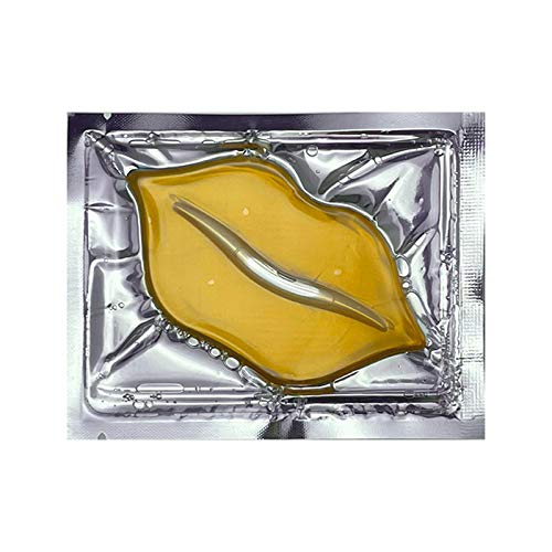 Jakuva 29PCS Collagen Lip Mask, Gel Moisturizing Mouth Patches For Anti Wrinkle,Anti Chapped and Moisturizing, Sleeping Mask, Gold