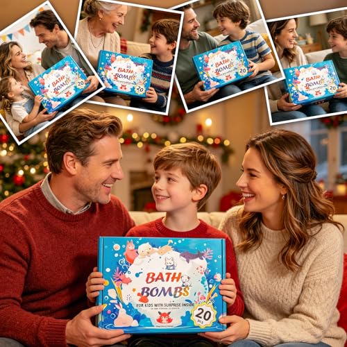 20 Pack Kids Bath Bombs with Surprise Animal Toys - Fun Bubble Bath Set