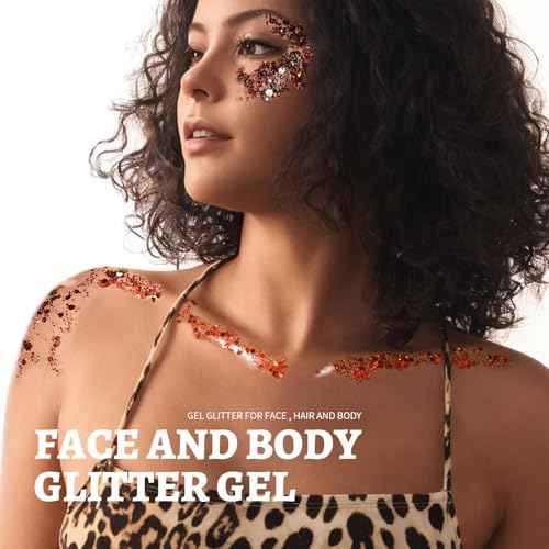 Teenitor 24 Colors Body & Hair Glitter Gel - Face, Body, Hair Glitter for Halloween Makeup Festival