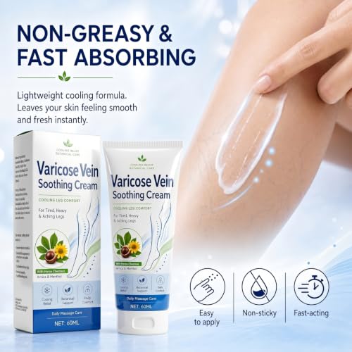 Coregnosis Varicose Veins Cream for Legs - 2 Oz, Non-Greasy Formula