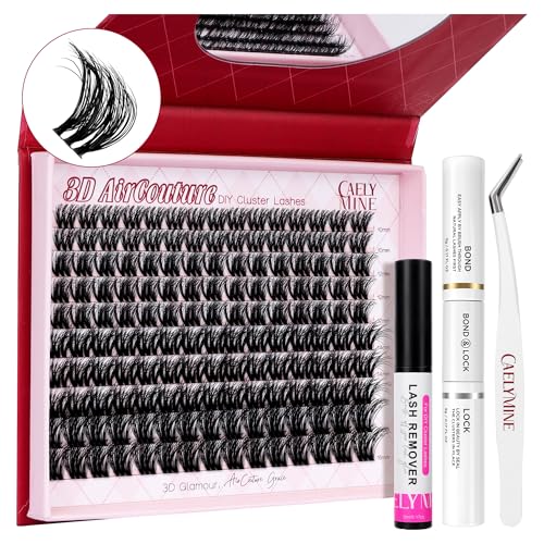 CAELYMINE Lash Extension Kit for Beginners Lash Clusters Kit with Spikes Lash Glue Remover Lash Kit Bond and Seal Individual Lashes Kit Eyelash Applicator (BDD11 10-16 Mix)