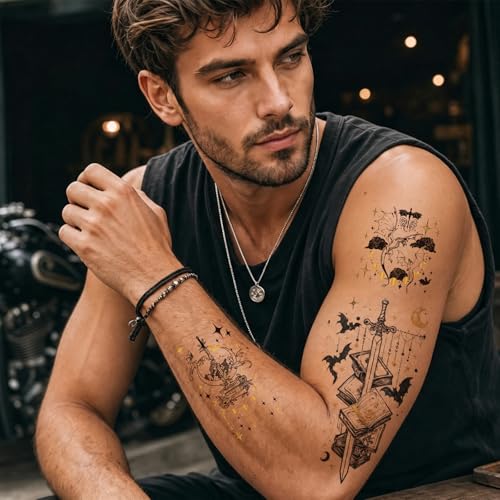 Black Dragon Temporary Tattoos, 28 Pack Gothic Fantasy Stickers
