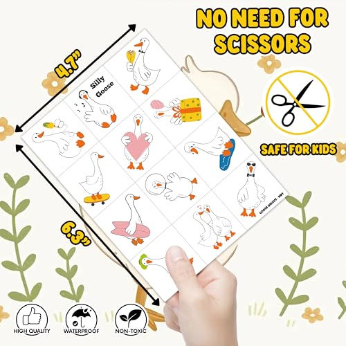 96 Silly Goose Temporary Tattoos for Kids, Waterproof