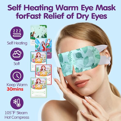 60 Pcs Self-Heating Steam Eye Masks - Disposable Warm Compress