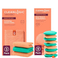 Cleanlogic Daily Skincare Set for Sensitive Skin ? 3 Exfoliating Body Cloths + 9 Gentle Makeup Remover Facial Pads, Soft Texture for Smoothing & Cleansing