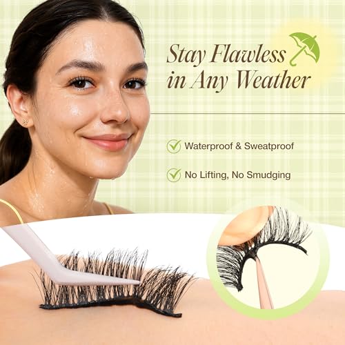 LASHVIEW Self Adhesive Eyelashes - Natural Cat Eye Press On Lashes