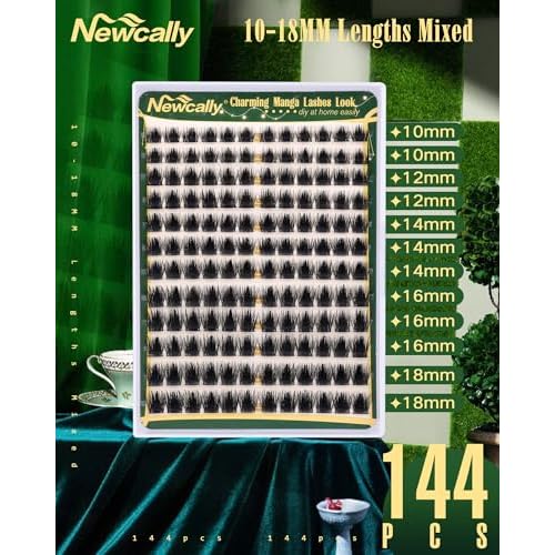 Manga Lash Clusters Wispy Anime Individuals DIY Lash Extension Volume Eyelash Clusters 10-18MM D-Curly Faux Mink Lashes Clusters by Newcally