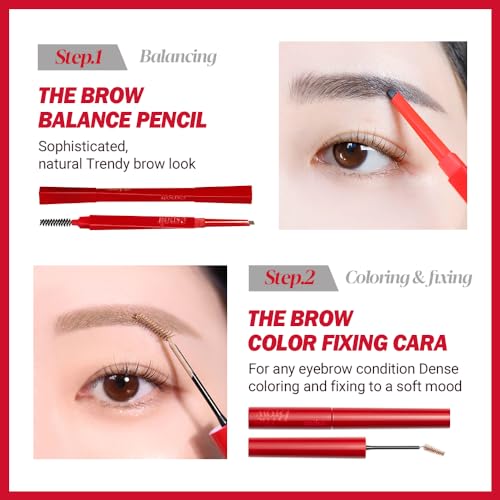 Espoir The Brow Balance Pencil #4 Ash Brown | Eye Brow Pencil that's Natural and Easy to Draw without Clumping | A Detailed and Rich Eyebrow Texture | Korean Makeup