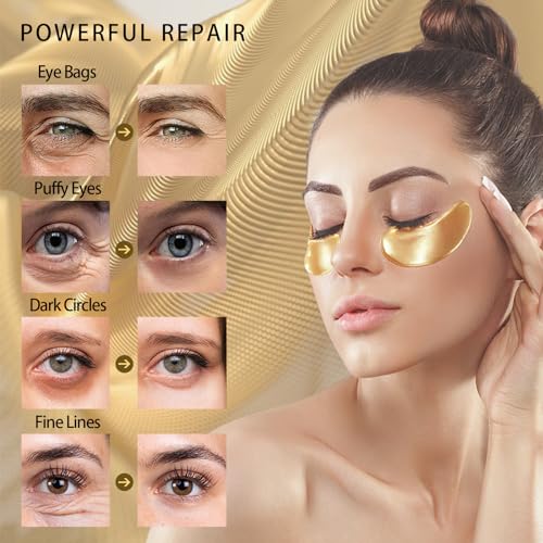 OUKEYA 24k gold eye mask Patches (20 Pairs Eye Gels)