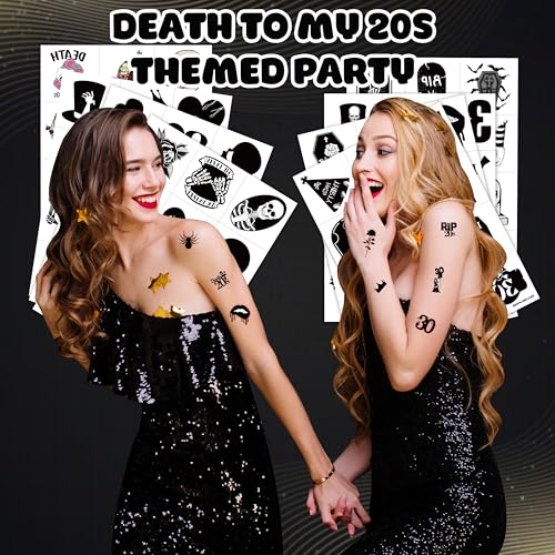 96 PCS 30th Birthday Temporary Tattoos - Death to My 20s