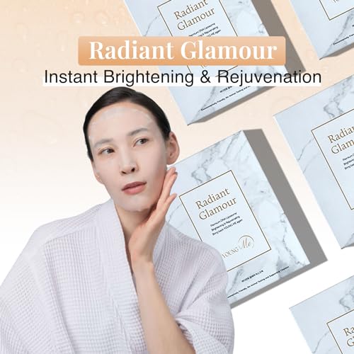 YoungMe Radiant Glamour Korean Sheet Mask ? Rejuvenating & Hypoallergenic Facial Mask for All Skin Types | 25g x 6 Sheets