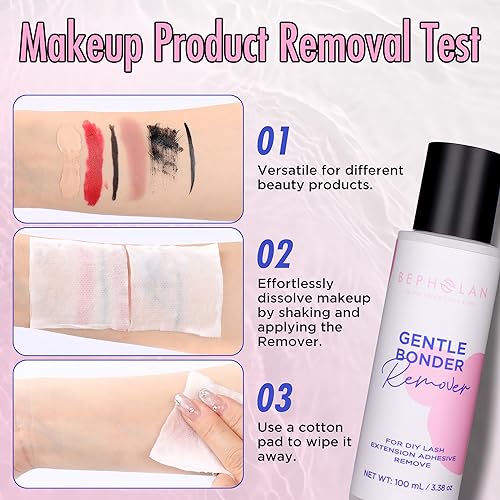 BEPHOLAN Lash Glue Remover 100ml - Gentle Waterproof Eyelash & Makeup Remover