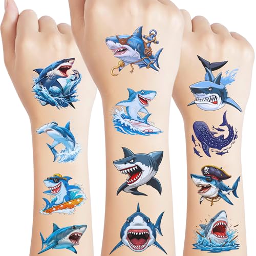 Shark Temporary Tattoos 60 Pack | Birthday Party Favors