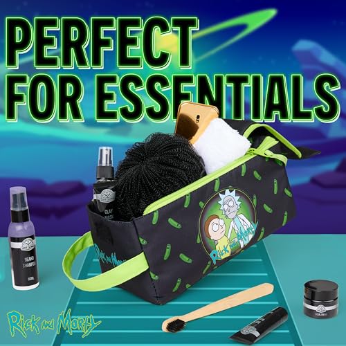 RICK AND MORTY Toiletry Bag for Men Teenagers - Wash Bag Travel Toiletries Bag Grooming Travel Gym - Gifts for Him