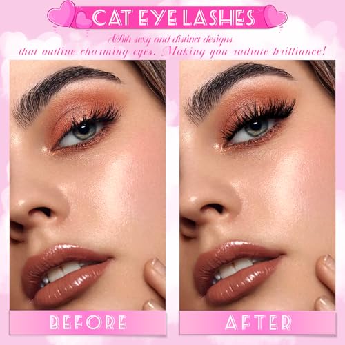 Veleasha Manga Cat Eye Lashes - 6D Spiky False Eyelashes 7-16MM