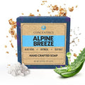 Alpine Breeze All Natural Body Soap for Women & Men with Coconut & Organic Shea Butter - Vegan, Handmade & Non Toxic Bar Soap for Face & Body Made in the USA - Cold Pressed Hand Made Soap Bar