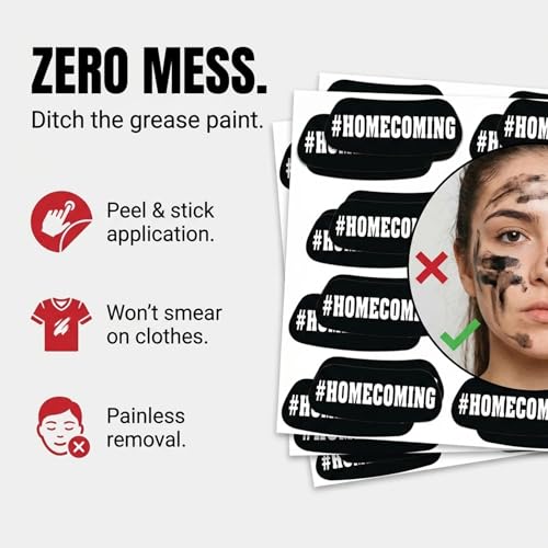 Anderson's Hashtag Homecoming EyeBlacks, 12 Pairs (24 Count)
