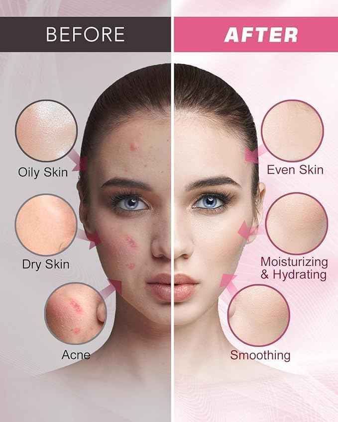 Jelly Mask for Facials Professional Natural Gel Masks - 10 Flavors Hydrating & Moisturizing Jelly Face Masks, Rose Hyaluronic Acid 24K Gold VC, Jelly Facial Mask with Jade Roller & Spatula Spa Use