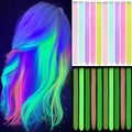 10Pcs Glow in the Dark Clip-In Hair Extensions 20" Colorful