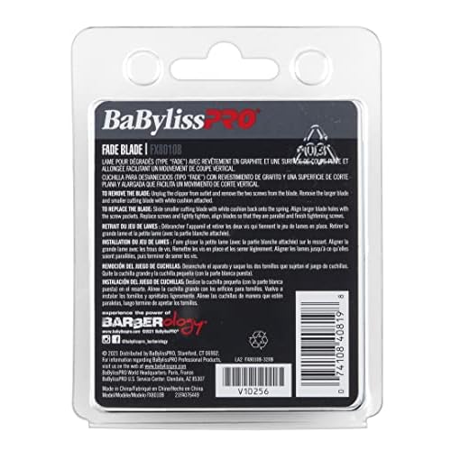 BaBylissPRO Barberology Replacement Black Graphite Replacement Fade Blade for Hair Clippers (FX8010B)