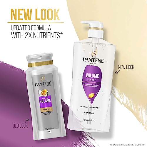 Pantene Volume Shampoo for Fine Hair, Volume & Body, Safe for Color-Treated Hair, 530 ml